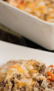 Cheesy Ground Beef Casserole Recipe Recipe Ground Beef Casserole Recipes Beef Recipes For Dinner Easy Rice Recipes