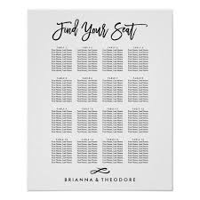 Chic Hand Lettered Seating Chart Zazzle Com Zazzle