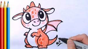 Baby dragon coloring page from dragon category. How To Draw Cute Baby Dragon Step By Step Tutorial Baby Dragons Drawing Cute Dragon Drawing Dragon Drawing
