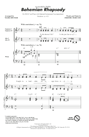This score is based on. Bohemian Rhapsody Arr Mark Brymer Noten Queen Chor Ssaa