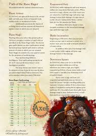 Rune Rager Barbarian Dnd D D Dungeons And Dragons Dungeons And Dragons Classes