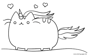 Kawaii free printable unicorn coloring pages. Kawaii Cat Unicorn Coloring Pages Printable