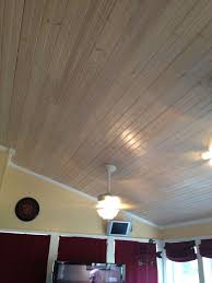 Pickled Pine Ceiling In Our Sunroom Ceiling Hickory Kitchen Wood Ceilings