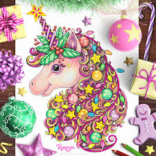 Free printable unicorn coloring pages for kids of all ages. Christmas Unicorn Coloring Lesson Thaneeya Com