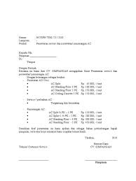 Contoh surat penawaran jasa servis (perbaikan). Contoh Surat Penawaran Ac Surat Gagasan Pimpinan