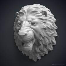 Lion Head Digital Sculpture 3d Model Wall Mount Jewelry Base Mesh 3d Printing Art 3d Printing Lion