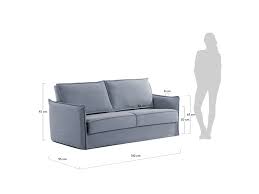 Homcom divano letto 2 posti divanetto in tessuto, profondità della seduta regolabile e braccioli, 213x112x83cm, beige. Kave Home Divano Letto Samsa 140 Cm Poliuretano Blu Camera Da Letto Divano 2 Posti Grigio Divani Letto Homelook
