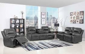 20 piece living room furniture sets leather finck reclining corner sectional by darby home. Brett Gray Leather Recliner Sofa