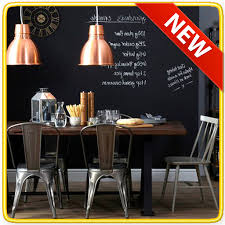 Design ideas for a medium sized classic kitchen/dining room in london with concrete flooring, no fireplace, grey floors and black walls. Dining Room Decorating Ideas Amazon Co Uk Appstore For Android