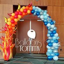 5.0 out of 5 stars 1. Fire And Ice Themed Balloon Arch For A Fire And Ice Themed Banquet Balloons By Tommy Balloonsbytommy School Dance Decorations Prom Themes Ice Party