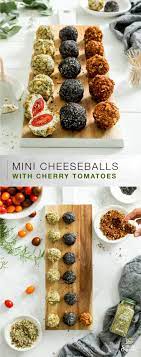 Organic Mini Cheese Balls With Cherry Tomatoes Recipe Simply Organic Recipe Cherry Tomato Recipes Snacks Cheese Ball