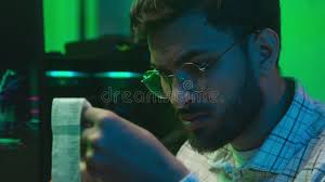 Confused Stressed Arabian Indian Man Checking Bill Code Payment Problem  Trouble Computer Working Trader Programmer Coder Stock Video