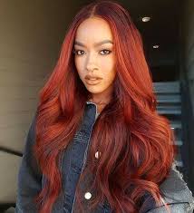 Black highlight for black women 8. 89 Trendy And Beautiful Copper Hair Color Ideas