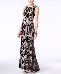 Vince Camuto Sequined Floral Lace Gown Reviews Dresses Women Macy S Floral Print Gowns Floral Gown Lace Gown