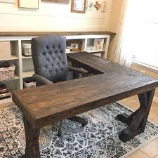 Best seller in home office desks. Diy L Shaped Farmhouse Wood Desk Office Makeover Hometalk