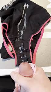 Lylas black swimsuit and bow panties are coated in spunk - male handjob