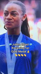 Congratulations JuJu 🥇🫡👏 #Olympics #julienalfred #Champion  #shacarririchardson