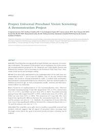 Our goal is to have successful practices filled with happy patients. Pdf Project Universal Preschool Vision Screening A Demonstration Project