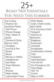 25 Road Trip Essentials You Need This Summer Plus A Free Printable Packing Checklist Summer Road Trip Essentials Road Trip Packing List Road Trip Packing