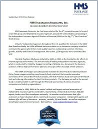 Unlike a captive, or direct insurance company who only offers their own proprietary products, our agency is independent agent vs. Hms Recognized By Iiaba For The 4th Year Hms Insurance Associates Inc