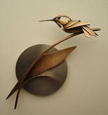 Hummingbird Sculpture Art By Don Rambadt Cutlery Art Metal Art Projects Metal Art Sculpture