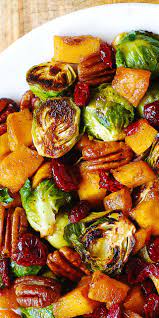 Thanksgiving Brussels Sprouts And Butternut Squash Veggie Dishes Recipes Vegetable Recipes