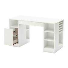 South Shore 53 5 In Pure White Rectangular 2 Drawer Computer Desk With Adjustable Shelves 7550727 The Home Depot Craft Table Craft Room Storage Craft Room