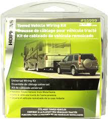The vehicle may be towed with all of the wheels on the ground and the selector lever in position n for distances up to 120 km / 75 miles and at a speed not to exceed 50km/h put a flat bed trailer behind the rv and put the 300d on the trailer. 55999 Hopkins Mfg Towed Vehicle Wiring Kit Universal 4 Way Flat