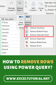 How To Remove Rows Using Power Query Excel Shortcuts Excel Tutorials Excel