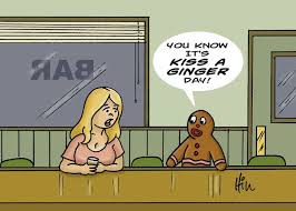 Funny National Kiss A Ginger Day Card With Gingerbread Man In A Bar Card Ad Sponsored Ginger Day Kiss Funny Ginger Day Bar Card Gingerbread Man