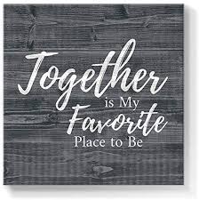 Amazon Com Gronda Inspirational Wall Art Framed Motivational Canvas Painting Rustic Saying Signs Quotes Home Decor For Bedroom Living Room Office 12x12 Inch Together Is My Favorite Place To Be Farmhouse Sign Posters