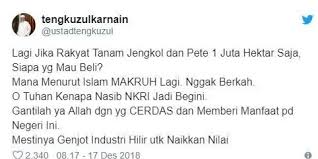 Almarhum ustaz tengku zulkarnain meninggal dunia senin 10 mei 2021 atau dua hari jelang lebaran idul fitri. Jokowi Sarankan Petani Sawit Tanam Jengkol Begini Respon Ustadz Tengku Zulkarnain Di Twitter