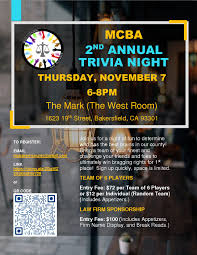 Aug 30, 2019 · every thursday night at new york beer project! 2nd Annual Trivia Night On Thursday November 7 2019 At The Mark Kern County Bar Association