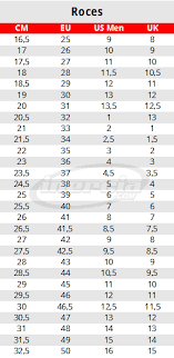 roces skates size chart