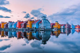 Zonsondergang Over De Reitdiephaven 2 Van Iconisch Groningen Op Canvas Behang En Meer Products In 2019 Artwork Prints Art
