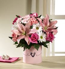 New baby flower gift & balloons. The Ftd Tiny Miracle New Baby Girl Bouquet In Cherry Hill Nj Jacqueline S Flowers Gifts