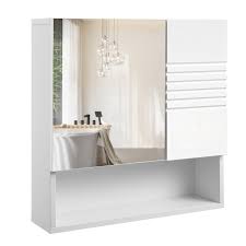 Design bad hochschrank in weiß und wildeiche optik 40 cm breit. Vasagle Spiegelschrank Weiss Aus Holz 54 X 15 X 55 Real De