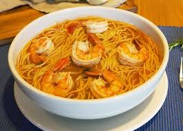 Use fresh or dry angel hair pasta (capelli d'angelo), or use capellini, which is just a bit thicker. Beachin Shrimp Soup With Angel Hair Pasta Picture Of Beachin Shrimp 3 Dededo Tripadvisor