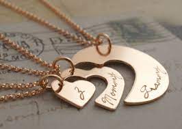 Rose Gold Filled Three Generation Necklace Set By Eclectic Wendy Designs Personalized Grandmot Generation Necklace Three Generation Necklace Rose Gold Filled