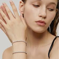 Bracciale Tennis abbagliante per donna uomo 4mm zircone lucido ghiacciato  catena cristallo coppia uomo bracciale donna gioielli all'ingrosso