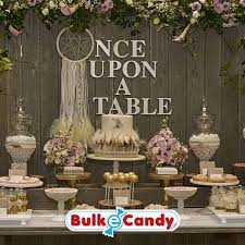 Once Upon A Table Full Of Candies Visit Bulkecandy Com Order Your Candies Now Bulke Wedding Food Table Wedding Table Plan Wedding Table Settings
