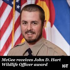District Wildlife Officer Ross McGee is this year's recipient of the John  D. Hart Wildlife Officer of the Year award. Read more about the reward and  this year's recipient online here:  https://www.theheraldtimes.com/mcgee-receives-john-d-hart-wildlife ...
