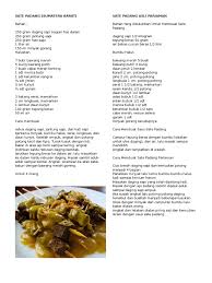 Cara membuat resep sate padang enak dan sederhana 1. Sate Padang