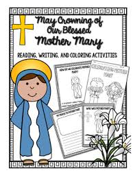 Flowers coloring pages salt painting for kids | fun art learning colors video for children. May Crowning Mary Worksheets Teaching Resources Tpt