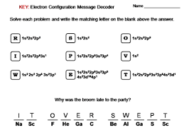 Electron configuration and orbital diagram worksheet diagram for you electron configuration practice worksheet siteraven parallel and perpendicular worksheet answers or 48 beautiful electron configuration worksheet pdf webbuilderdirectoryfo electron configuration worksheet answer key. Electron Configuration Worksheet Chemistry Message Decoder Teaching Resources