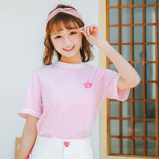 2020 Ulzzang Harajuku Korean Style Summer Top Fashion Cute Flowers Embroidery Cherry Mosaic Kawaii Pink T Shirt Women Shirts Top Cute T Shirt Womenpink T Shirt Aliexpress