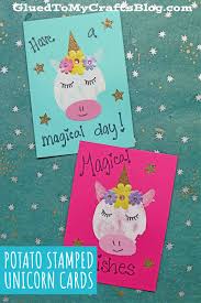 Choose from 850+ editable designs. Potato Stamped Unicorn Cards For Kids To Make Today
