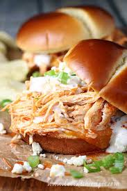 Taste and add more hot sauce if desired. Shredded Buffalo Chicken Sandwiches Slow Cooker Let S Dish Recipes