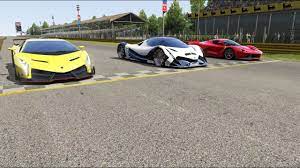 Devel Sixteen Vs Lamborghini Veneno Vs Ferrari Laferrari At Monza Full C Ferrari Laferrari Lamborghini Veneno Bugatti Veyron Super Sport