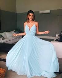 Prom Dresses Elegant 2020 Cheap Chiffon A Line Light Sky Blue Backless Prom Dresses York Dresses Backless Prom Dresses Prom Dresses Blue Long Prom Gowns